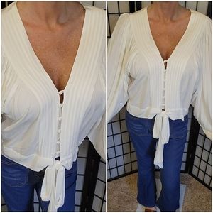 Boho button down top